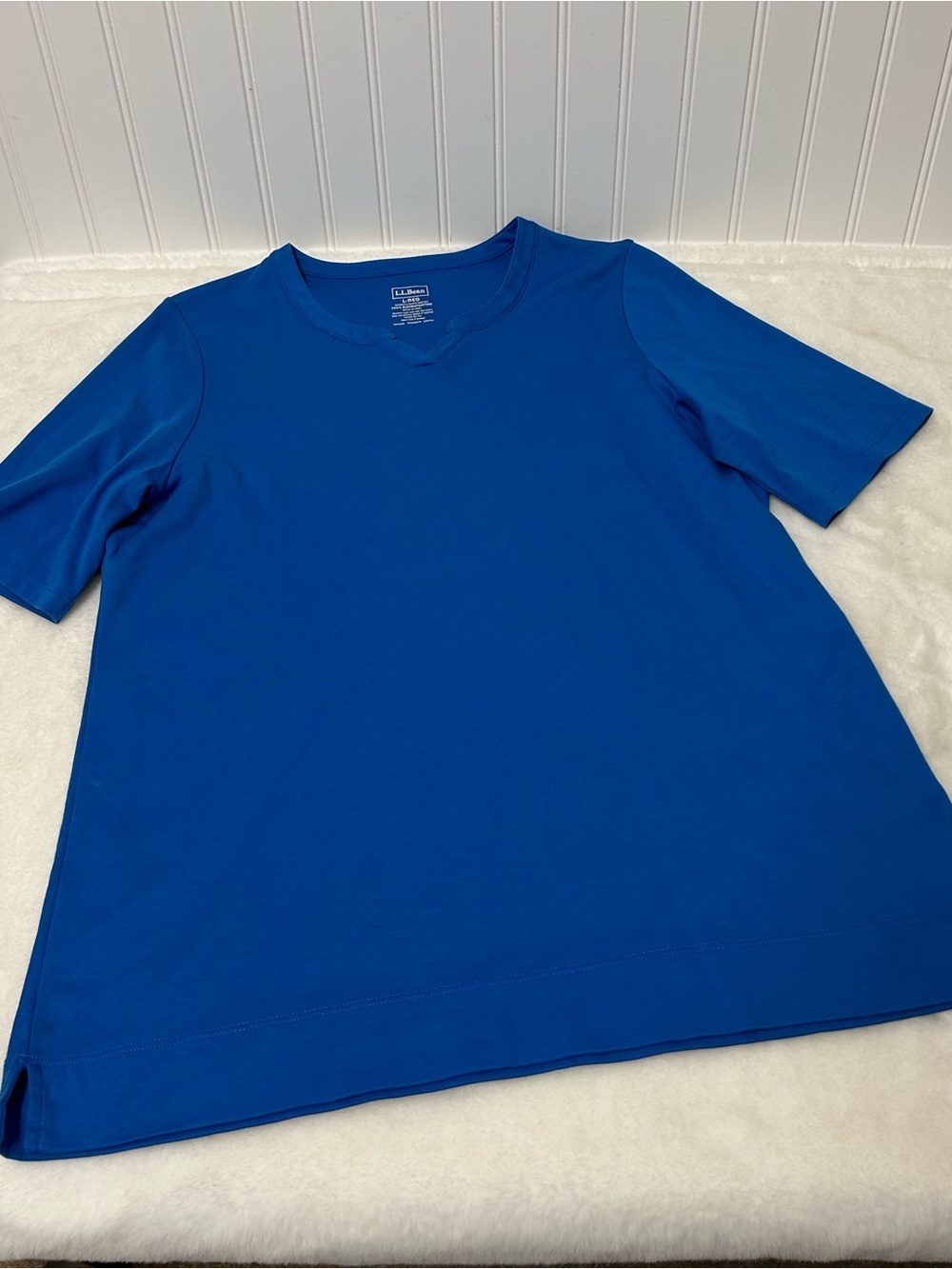 L.L. Bean Notch-Neck  Sleeve T Shirt